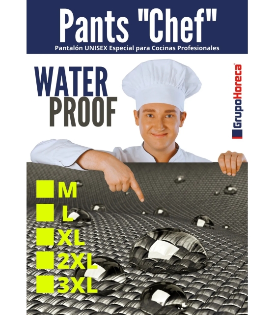 Pantaloni Da Cucina Unisex - Tessuto 65% Poliestere 35% Cotone, 3 Tasche, Vita Media - Foto 4