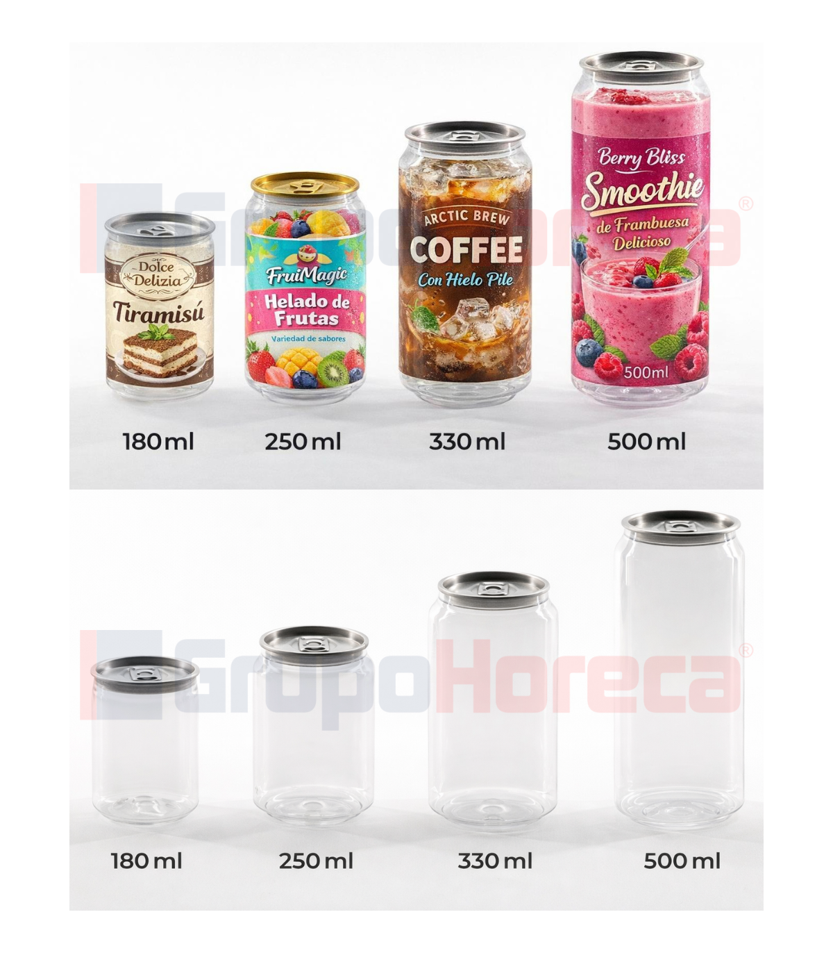 Latas PET - 180ml - 250ml - 330ml - 100 unidades