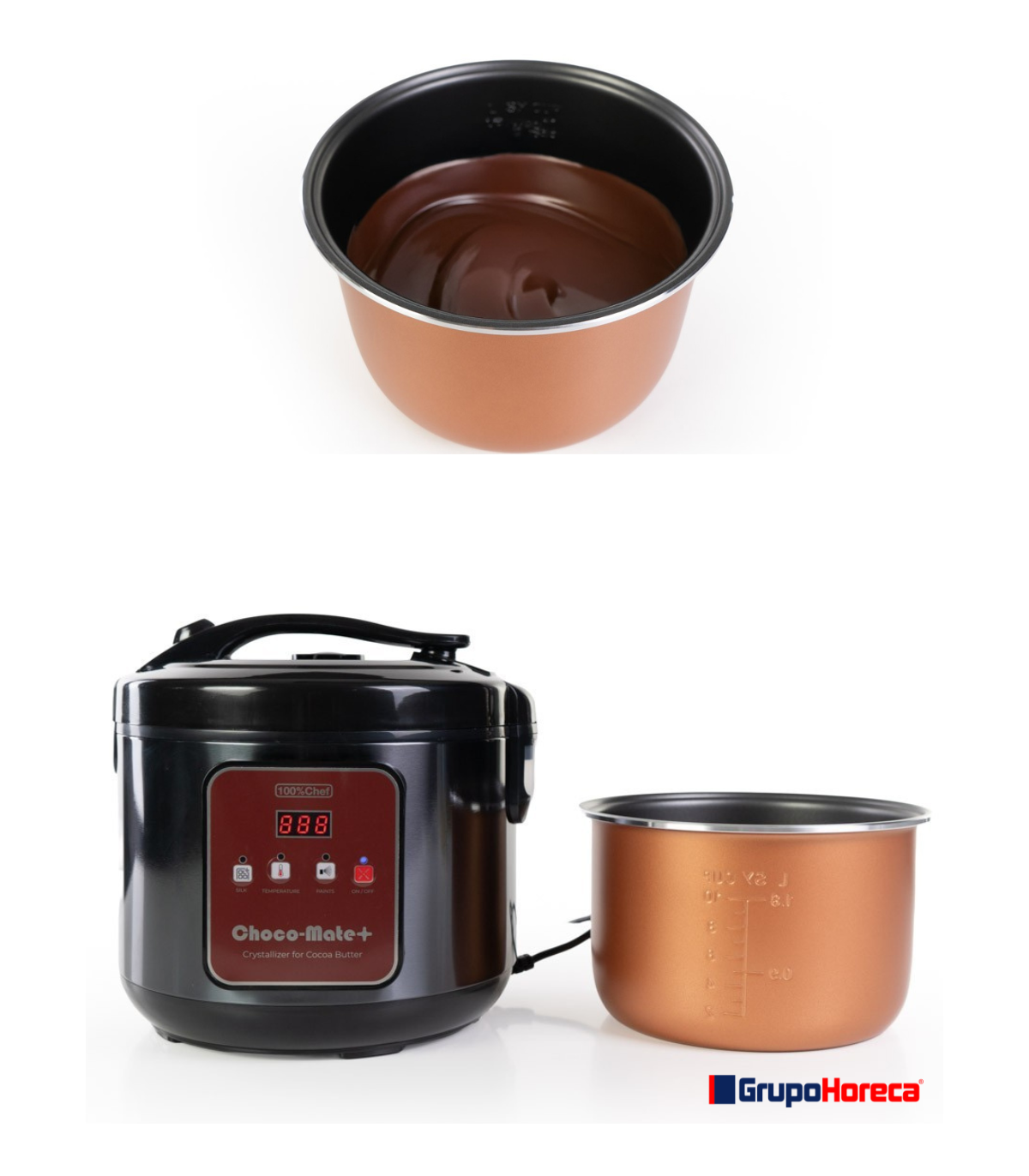 Optimiza el brillo, la textura y el acabado del chocolate.