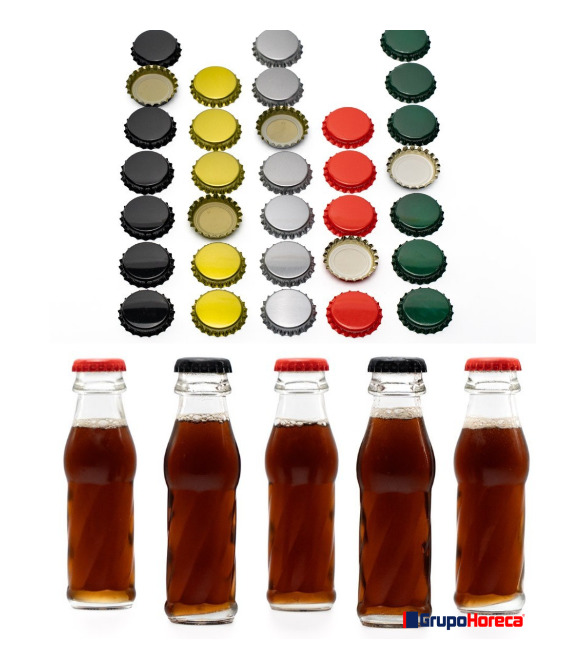 Chapas - Tapones corona de 3 cm en 5 colores - 100 unidades