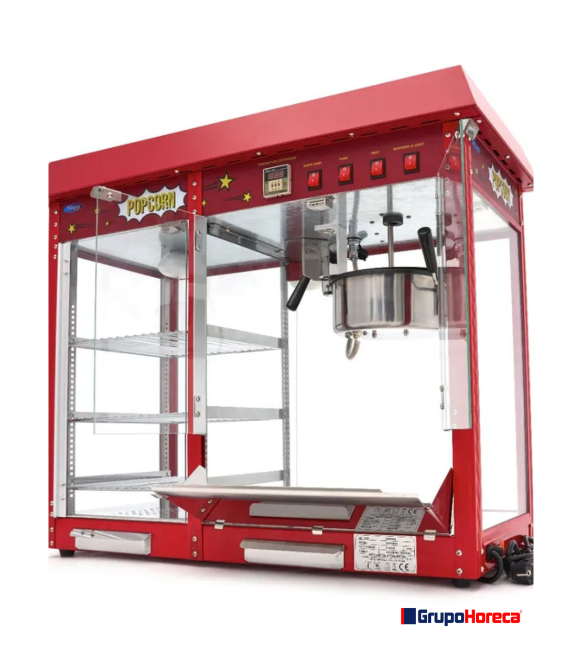Máquina de Palomitas con Vitrina de Calentamiento