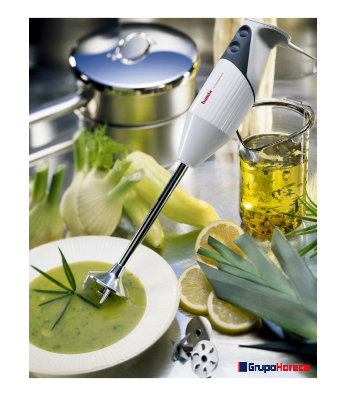 Batidora de Mano Profesional 200W Varilla Corta para Cocina, Coctelería y Barista