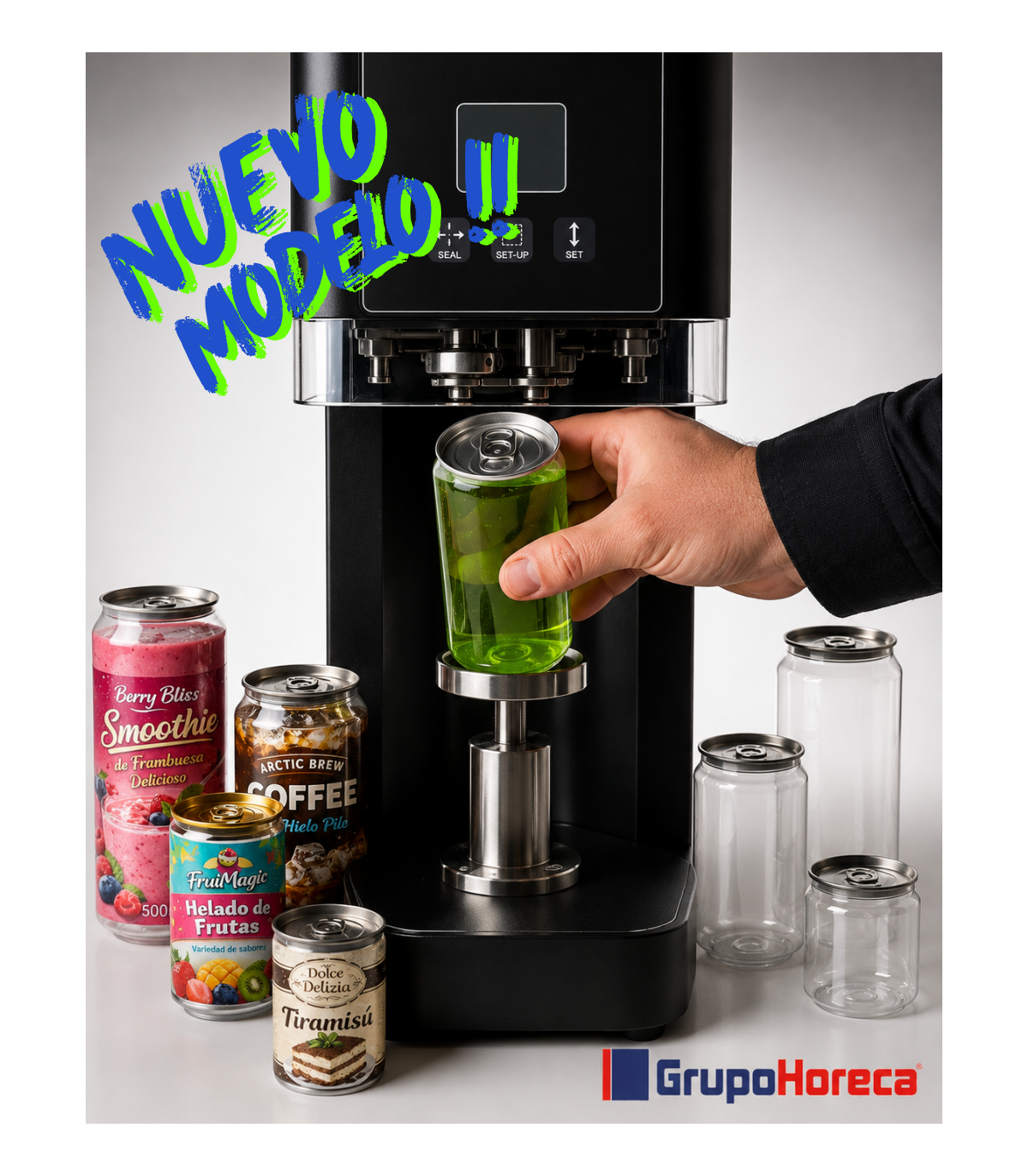 Sellador Cierra Latas Automático - Para Sólidos y  Líquidos de Latas Pet