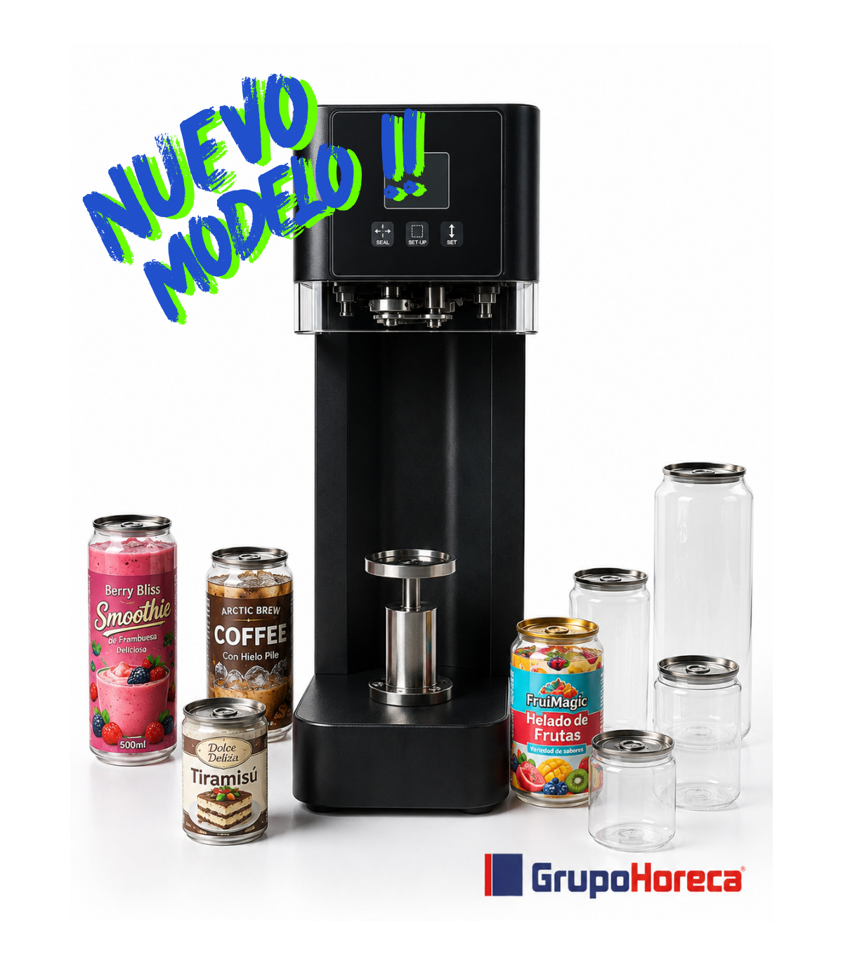 Sellador Cierra Latas Automático - Para Sólidos y  Líquidos de Latas Pet