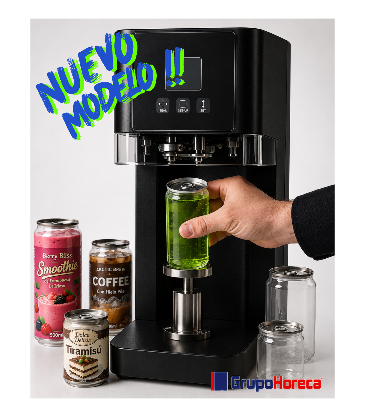 Sellador Cierra Latas Automático - Para Sólidos y  Líquidos de Latas Pet