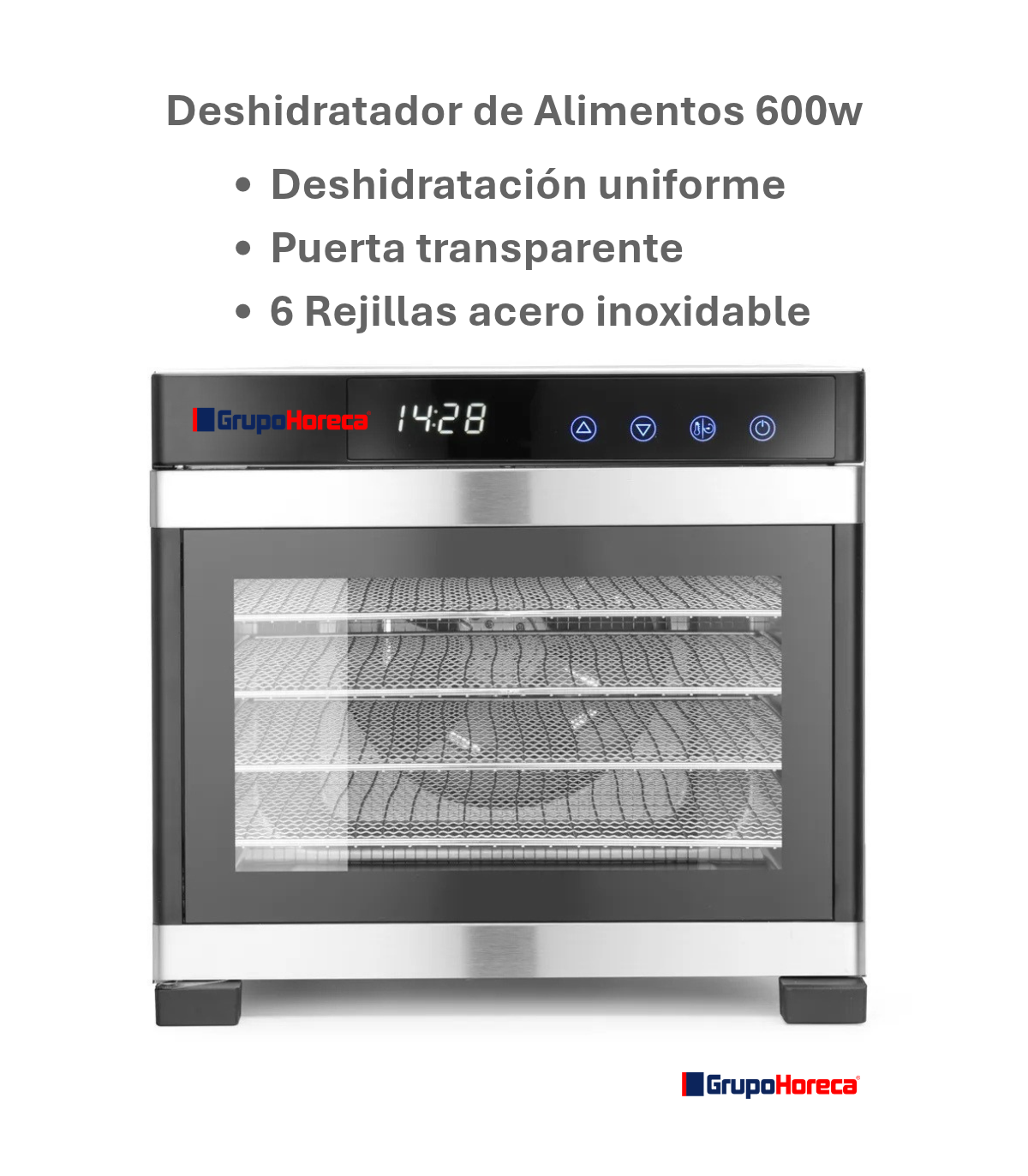 Deshidratador profesional de alimentos 6 bandejas acero inoxidable