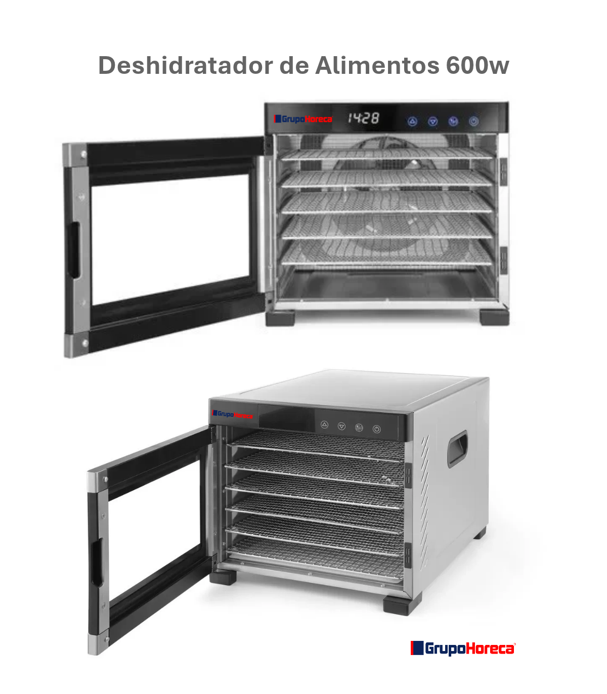 Deshidratador profesional de alimentos 6 bandejas acero inoxidable